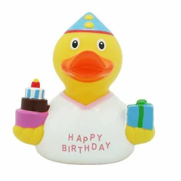 Happy Birthday Rubber Duck - White