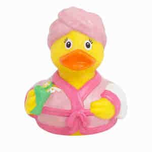 Paperella di gomma in accappatoio